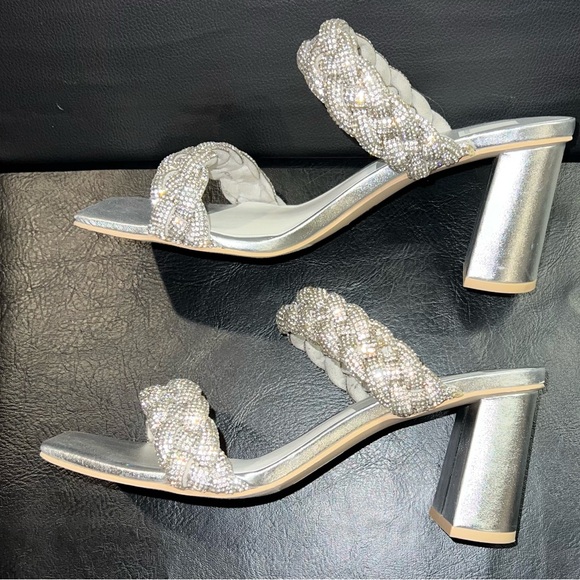 DV by Dolce Vita Silver Braided Heels - Picture 2 of 6